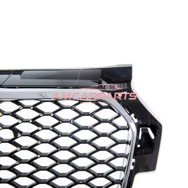 Upgrade Sportgrill / Kühlergrill für Audi A1 8X 10-14 Hochglanz Schwarz / Chrom in Wabendesign