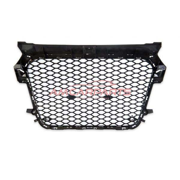 Upgrade Sportgrill / Kühlergrill für Audi A1 8X 10-14 Hochglanz Schwarz / Chrom in Wabendesign