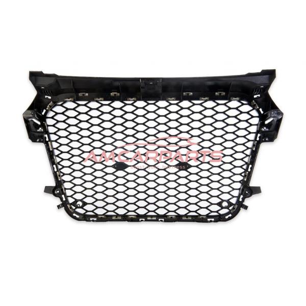 Upgrade Sportgrill / Kühlergrill für Audi A1 8X 10-14 Hochglanz Schwarz / Silber in Wabendesign