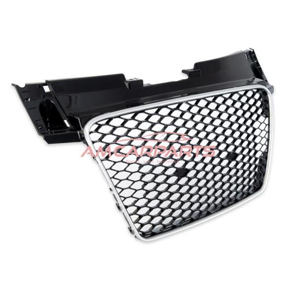 Upgrade Sportgrill / Kühlergrill für Audi TT 8J Coupe/Roadster 06-14 Hochglanz Schwarz / Silber in Wabendesign