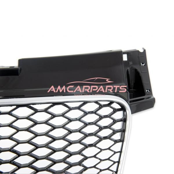 Upgrade Sportgrill / Kühlergrill für Audi TT 8J Coupe/Roadster 06-14 Hochglanz Schwarz / Silber in Wabendesign