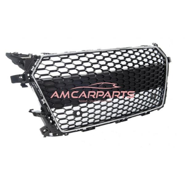 Upgrade Sportgrill / Kühlergrill für Audi TT 8S Coupe/Cabrio/Roadster 14-18 Hochglanz Schwarz / chrom in Wabendesign
