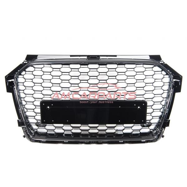 Upgrade Sportgrill / Kühlergrill für Audi A1 8X Facelift 15-18 Hochglanz Schwarz / Chrom in Wabendesign