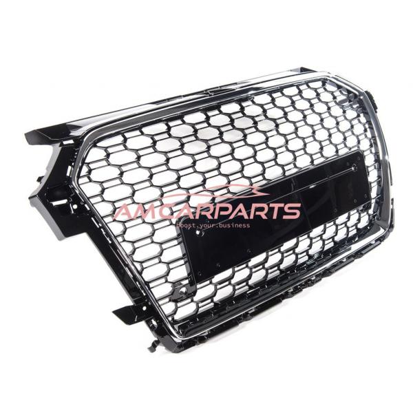 Upgrade Sportgrill / Kühlergrill für Audi A1 8X Facelift 15-18 Hochglanz Schwarz / Chrom in Wabendesign