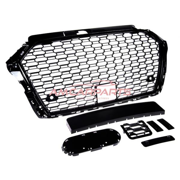 Upgrade Sportgrill / Kühlergrill für Audi A3 8V Facelift 16-20 Hochglanz Schwarz / in Wabendesign