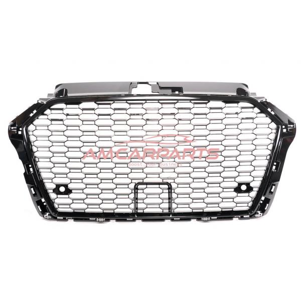 Upgrade Sportgrill / Kühlergrill für Audi A3 8V Facelift 16-20 Hochglanz Schwarz / in Wabendesign