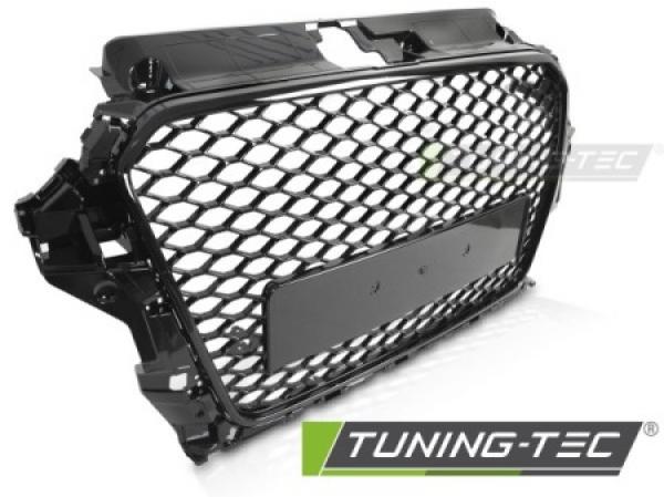 Upgrade Sportgrill / Kühlergrill für Audi A3 8V 12-16 Hochglanz schwarz in Wabendesign
