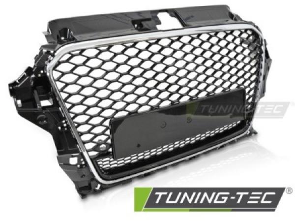Upgrade Sportgrill / Kühlergrill für Audi A3 8V 12-16 Hochglanz schwarz in Wabendesign