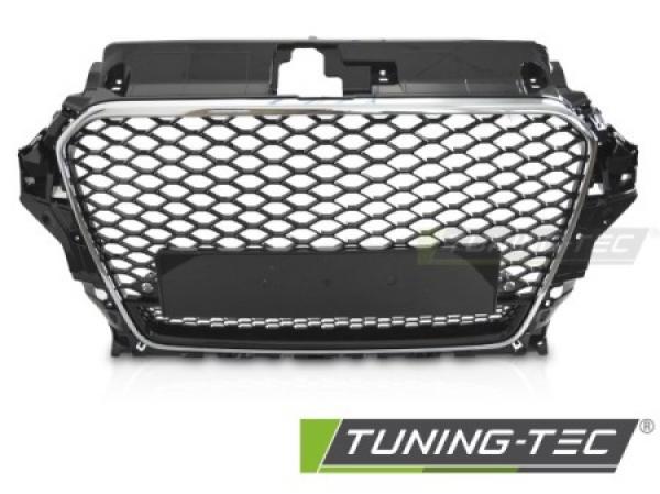 Upgrade Sportgrill / Kühlergrill für Audi A3 8V 12-16 Hochglanz schwarz in Wabendesign