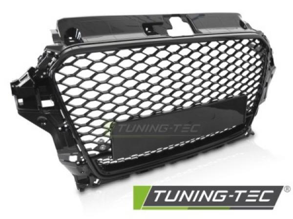 Upgrade Sportgrill / Kühlergrill für Audi A3 8V 12-16 Hochglanz schwarz in Wabendesign