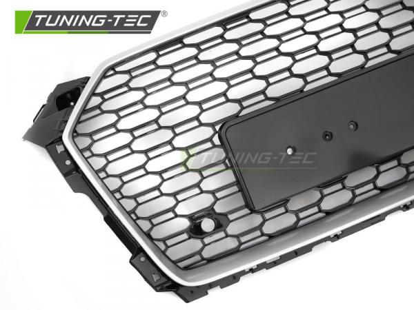 Upgrade Sportgrill / Kühlergrill passend für Audi A5 F5 16-18 Silber Schwarz in Wabendesign