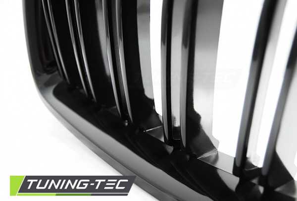 Upgrade Sportgrill Nieren für BMW 3er F30/F31 Limousine/Touring 11-18 Hochglanz schwarz in Doppelsteg Design