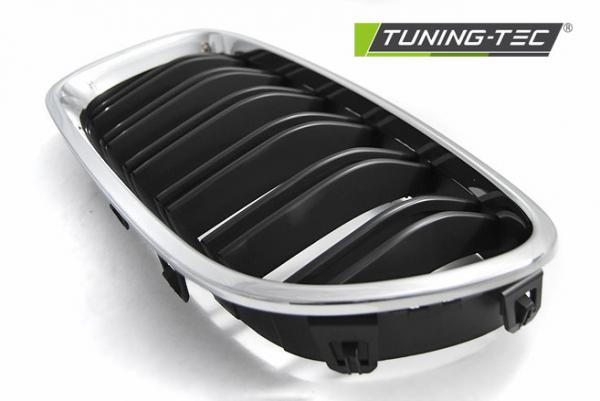 Upgrade Sportgrill Nieren für BMW 5er F10/F11 Limousine/Touring 10-16 chrom/schwarz in Doppelsteg Design