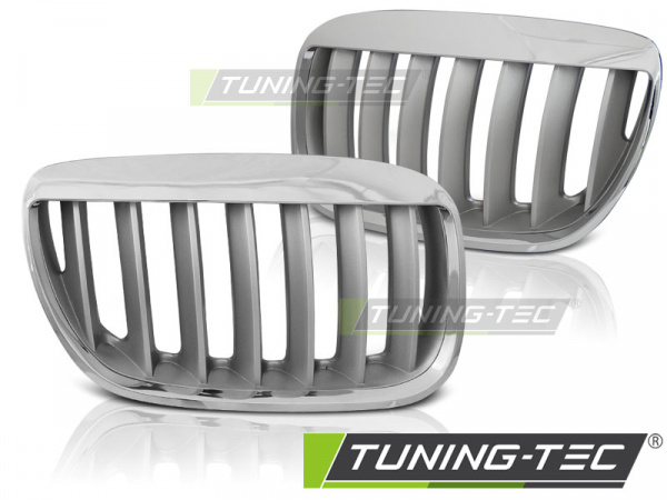 Upgrade Sportgrill Nieren für BMW X5 E53 Facelift 04-06 chrom/silber