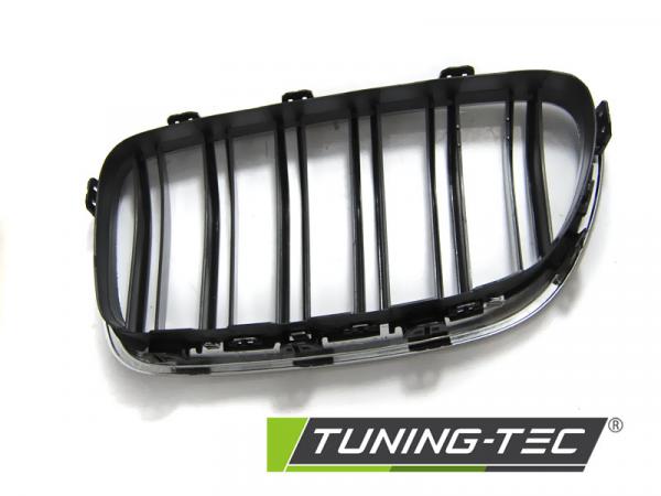 Upgrade Sportgrill Nieren für BMW 5er F10/F11 Limousine/Touring 10-16 chrom/Hochglanz schwarz in Doppelsteg Design