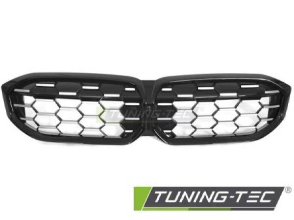 Upgrade Wabenoptik Sportgrill Nieren für BMW 3er G20/G21 LCI 22+ Hochglanz schwarz / Silber