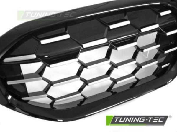 Upgrade Wabenoptik Sportgrill Nieren für BMW 3er G20/G21 LCI 22+ Hochglanz schwarz / Silber