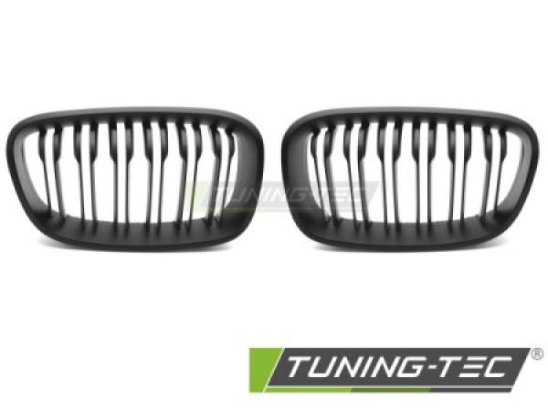 Upgrade Sportgrill / Kühlergrill Nieren für BMW 1er F20/F21 11-14 schwarz matt in Doppelsteg Design