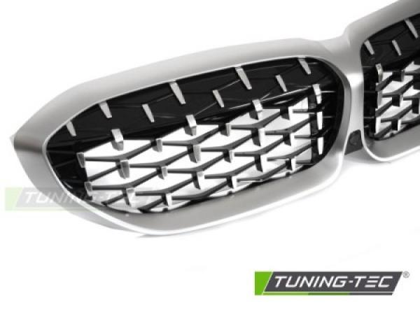 Upgrade "Teardrop" Design Sportgrill Nieren für BMW 3er G20/G21 LCI 2019+ Silber/chrom