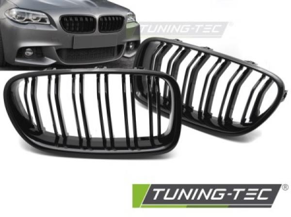 Upgrade Doppelsteg Sportgrill Nieren für BMW 5er F10/F11 Limousine/Touring 10-16 Hochglanz schwarz