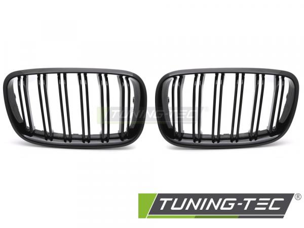 Upgrade Doppelsteg Design Sportgrill Nieren für BMW X5 E70 / X6 E71 08-14 Hochglanz schwarz