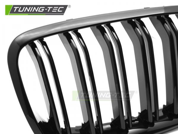 Upgrade Doppelsteg Design Sportgrill Nieren für BMW X5 E70 / X6 E71 08-14 Hochglanz schwarz