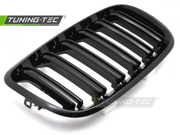 Upgrade Doppelsteg Design Sportgrill Nieren für BMW X5 E70 / X6 E71 08-14 Hochglanz schwarz