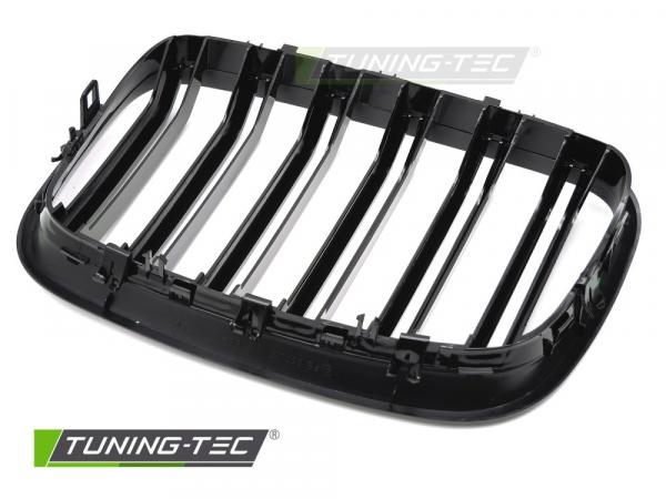 Upgrade Doppelsteg Design Sportgrill Nieren für BMW X5 E70 / X6 E71 08-14 Hochglanz schwarz