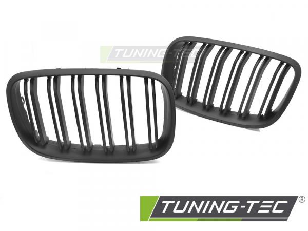 Upgrade Doppelsteg Design Sportgrill Nieren für BMW X5 E70 / X6 E71 08-14 Matt schwarz