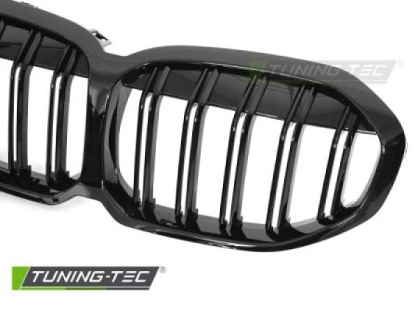 Upgrade Doppelsteg Design Sportgrill Nieren für BMW 1er F40 19-24 Hochglanz schwarz