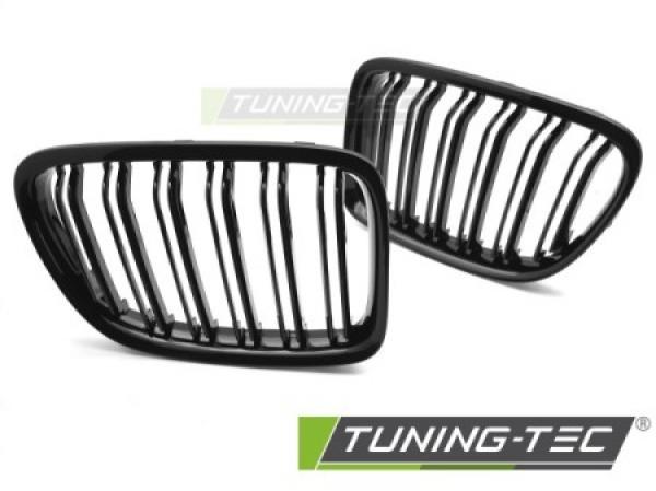Upgrade Doppelsteg Design Sportgrill / Frontgrill Nieren für BMW X1 E84 09-12 Hochglanz schwarz