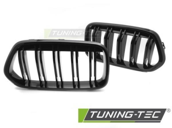 Upgrade Doppelsteg Design Sportgrill / Frontgrill Nieren für BMW X2 F39 18-23 Hochglanz schwarz