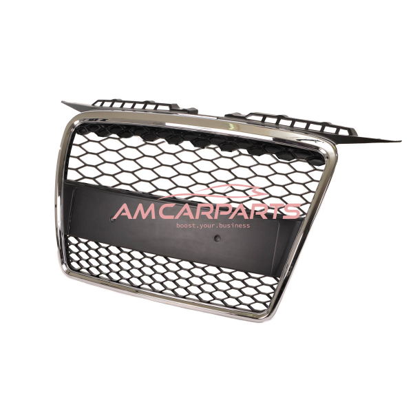 Upgrade Sportgrill / Kühlergrill für Audi A3 8P 04-08 Hochglanz Schwarz / Chrom in Wabendesign
