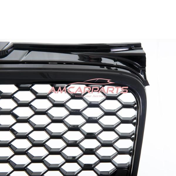 Upgrade "Plus" Sportgrill / Kühlergrill für Audi A4 B7 8E 04-07 Hochglanz Schwarz in Wabendesign