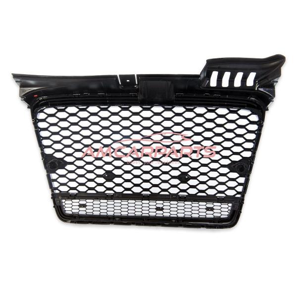 Upgrade "Plus" Sportgrill / Kühlergrill für Audi A4 B7 8E 04-07 Hochglanz Schwarz in Wabendesign