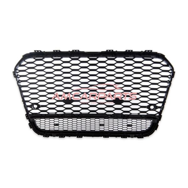 Upgrade "Plus" Sportgrill / Kühlergrill für Audi A6 C7 4G 11-14 Hochglanz Schwarz / Matt Silber / Chrom in Wabendesign