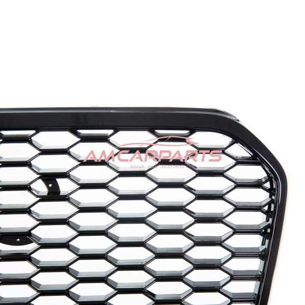 Upgrade "Plus" Sportgrill / Kühlergrill für Audi A6 C7 4G Facelift 15-18 Hochglanz Schwarz in Wabendesign