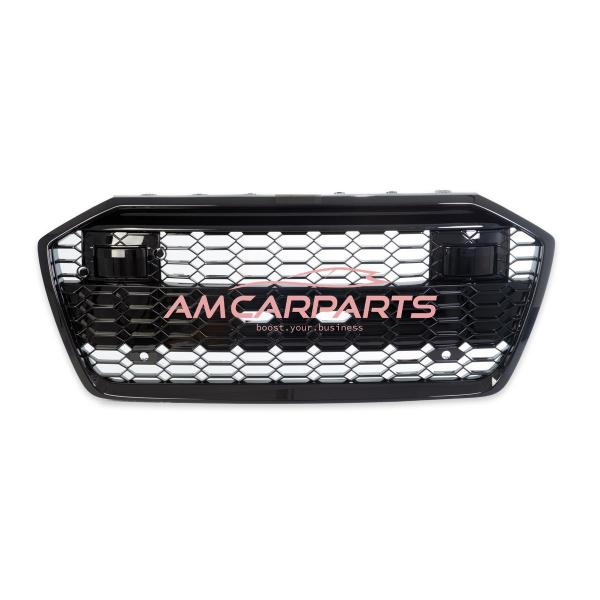 Upgrade Sportgrill / Kühlergrill für Audi A6 C8 4A 18-24 Hochglanz Schwarz in Wabendesign