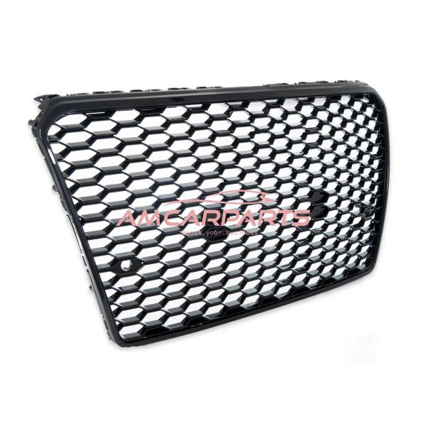 Upgrade Sportgrill / Kühlergrill für Audi A7 4G 10-14 Hochglanz Schwarz in Wabendesign