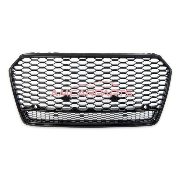 Upgrade "Plus" Sportgrill / Kühlergrill für Audi A7 4G Facelift 14-18 Hochglanz Schwarz in Wabendesign