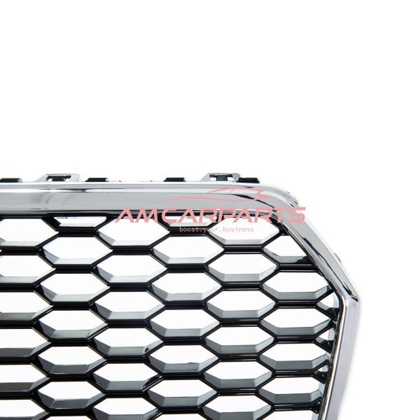 Upgrade "Plus" Sportgrill / Kühlergrill für Audi A7 4G Facelift 14-18 Hochglanz Schwarz / Chrom in Wabendesign