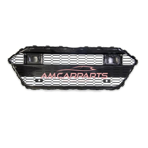 Upgrade Sportgrill / Kühlergrill für Audi A7 4K 18-24 Hochglanz Schwarz / Matt Silber in Wabendesign