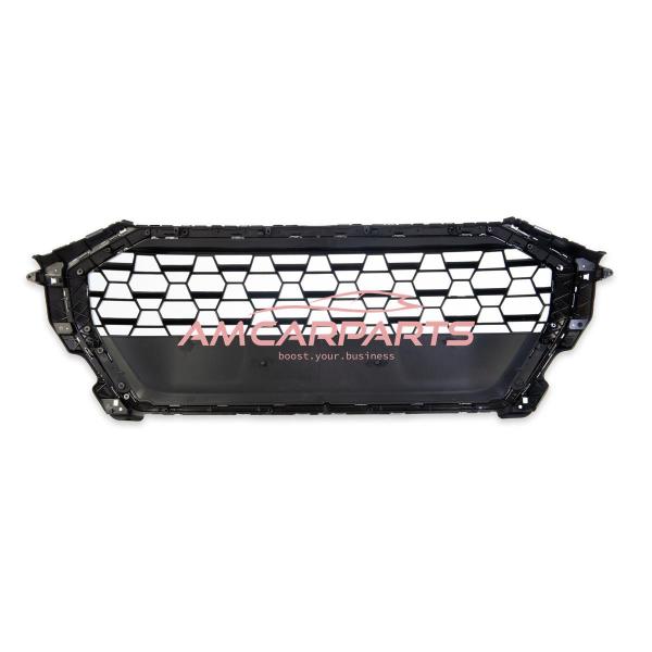 Upgrade Sportgrill / Kühlergrill für Audi Q3 F3 18+ Hochglanz Schwarz / Matt Silber in Wabendesign