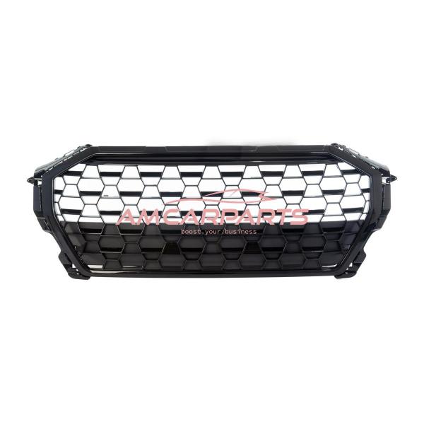 Upgrade Sportgrill / Kühlergrill für Audi Q3 F3 18+ Hochglanz Schwarz in Wabendesign