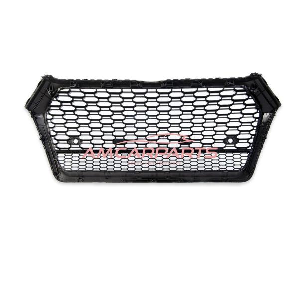 Upgrade "Plus" Sportgrill / Kühlergrill für Audi Q5 FY 17-20 Hochglanz Schwarz in Wabendesign