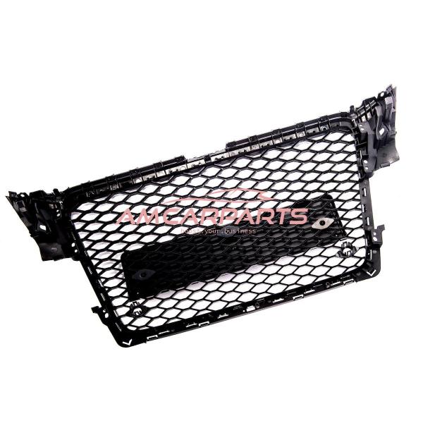 Upgrade Sportgrill / Kühlergrill für Audi A4 B8 8K 07-11 Hochglanz Schwarz / Chrom in Wabendesign