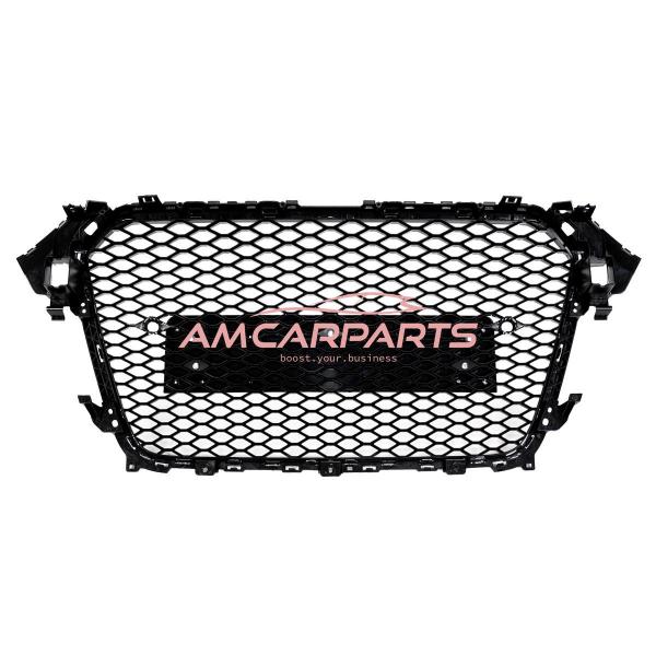 Upgrade Sportgrill / Kühlergrill für Audi A4 B8 8K Facelift 12-15 Hochglanz Schwarz / Chrom in Wabendesign