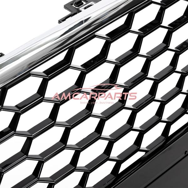 Upgrade Sportgrill / Kühlergrill für Audi A6 C7 4G Facelift 15-18 Hochglanz Schwarz / Chrom in Wabendesign