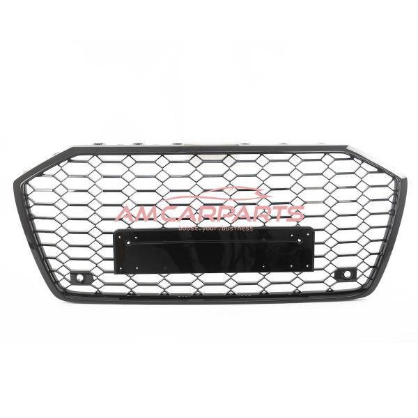 Upgrade Sportgrill / Kühlergrill für Audi A6 C8 4A 18-24 Hochglanz Schwarz in Wabendesign