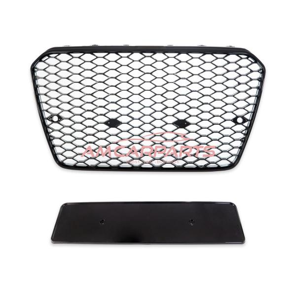 Upgrade Sportgrill / Kühlergrill für Audi A5 8T Facelift 11-15 Hochglanz Schwarz in Wabendesign